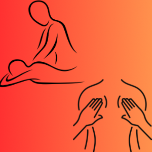 もみほぐしをする人